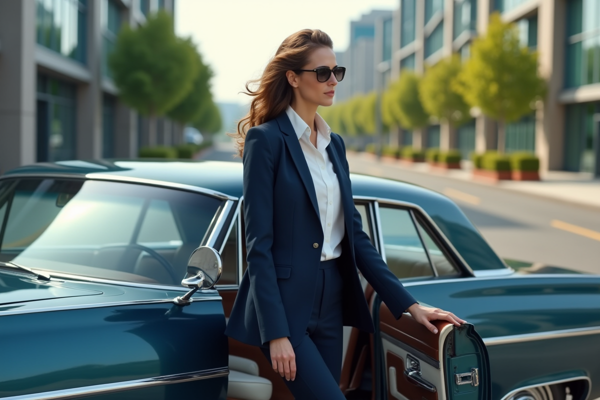 Femme professionnelle sortant d