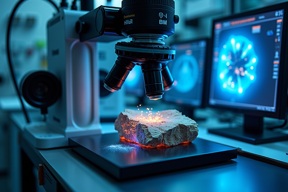 Analyseur scientifique avec équipements et écrans dhydrogene