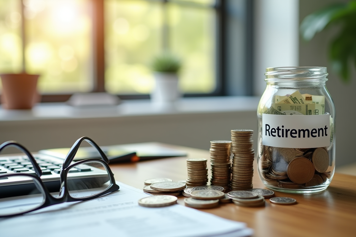 Pièces et billets avec calculatrice pour la retraite